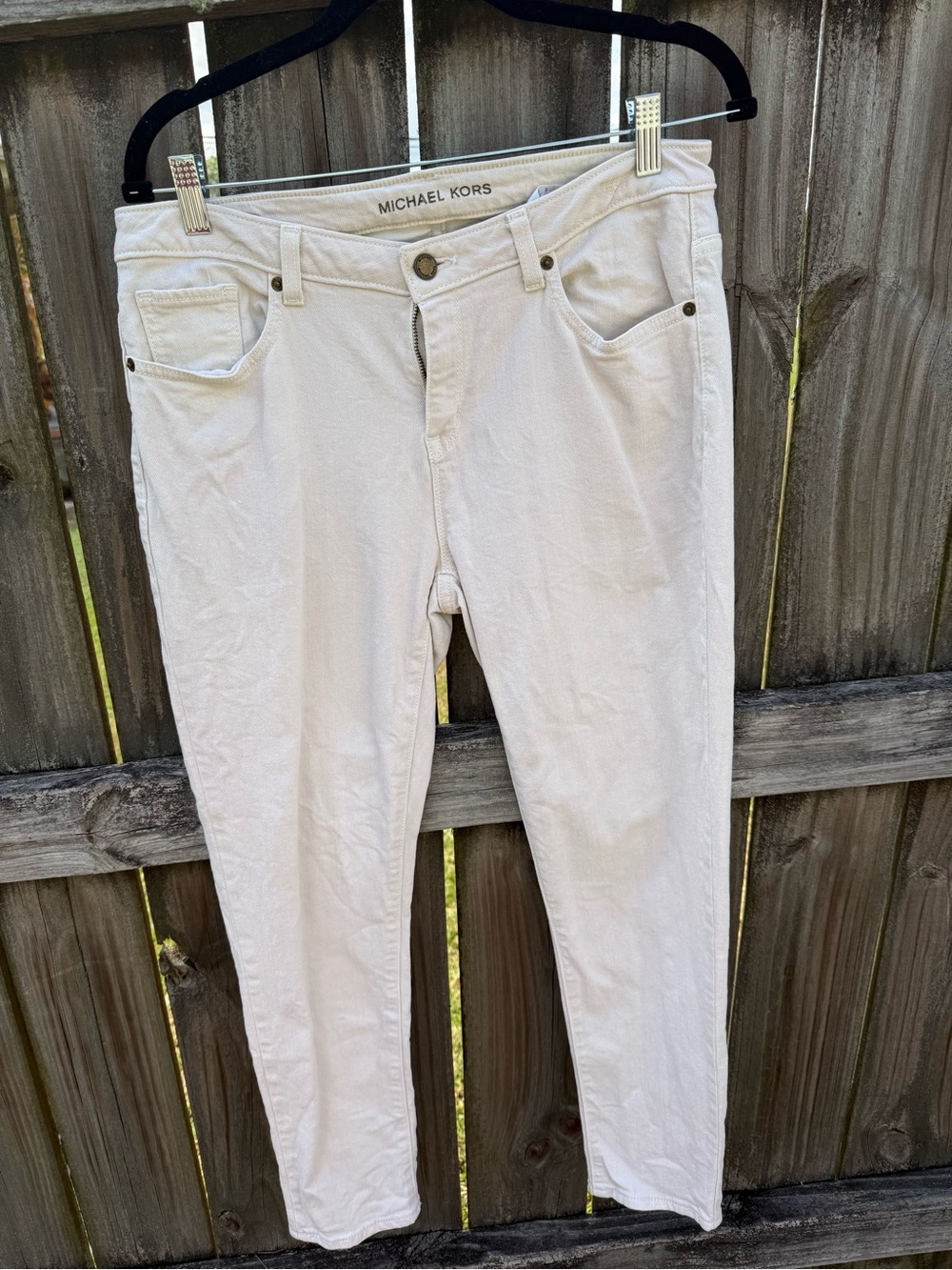 Michael Kors Cream Ankle Jeans - Classic Five-Pocket